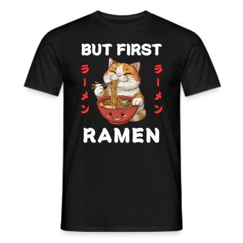 Ramen Nouilles Chibi Asie Chats Nouilles Soupe Anime - T-shirt homme - noir - Devant - AI Model Male 178 light (178cm)