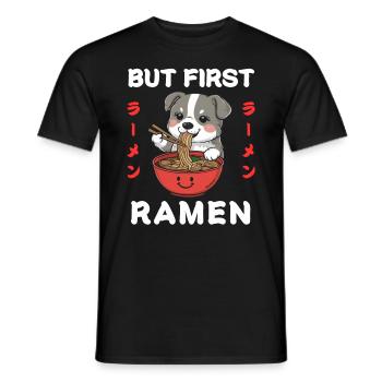 Ramen Nouilles Chibi Asia Soupe de nouilles pour chiens Anime - T-shirt homme - noir - Devant - AI Model Male 178 light (178cm)