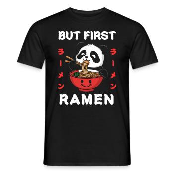 Nouilles Ramen Chibi Asie Soupe de nouilles Panda Anime - T-shirt homme - noir - Devant - AI Model Male 178 light (178cm)