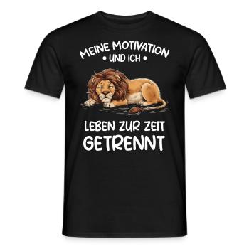 Lazy Tshirt Work Lion Funny Sarcasm Office - Men's T-Shirt - black - Front - AI Model Male 178 light (178cm)