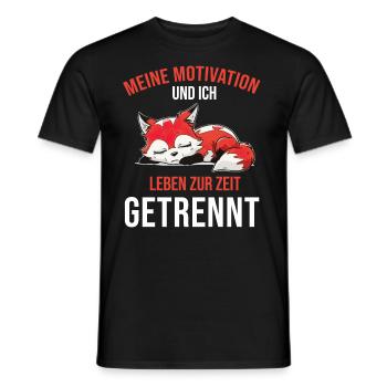 Lazy Tshirt Work Fox Funny Sarcasm Office - Men's T-Shirt - black - Front - AI Model Male 178 light (178cm)