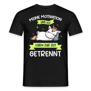 Lazy Tshirt Work Unicorn Funny Sarcasm Office - Men's T-Shirt - black - Front - AI Model Male 178 light (178cm)