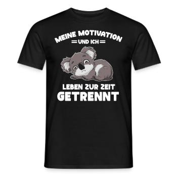 Lazy Tshirt Work Koala Funny Sarcasm Office - Men's T-Shirt - black - Front - AI Model Male 178 light (178cm)