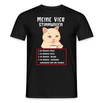 Lazy Tshirt Work Cat Funny Sarcasm Office - Men's T-Shirt - black - Front - AI Model Male 178 light (178cm)