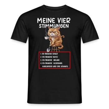 Lazy Tshirt Work Cat Funny Sarcasm Office - Men's T-Shirt - black - Front - AI Model Male 178 light (178cm)
