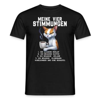Lazy Tshirt Work Cat Funny Sarcasm Office - Men's T-Shirt - black - Front - AI Model Male 178 light (178cm)