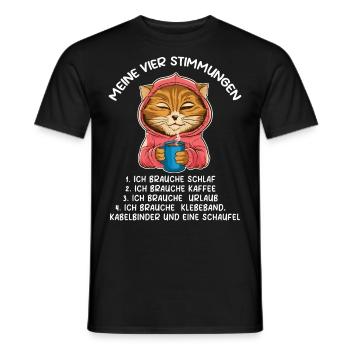 Lazy Tshirt Work Cat Funny Sarcasm Office - Men's T-Shirt - black - Front - AI Model Male 178 light (178cm)