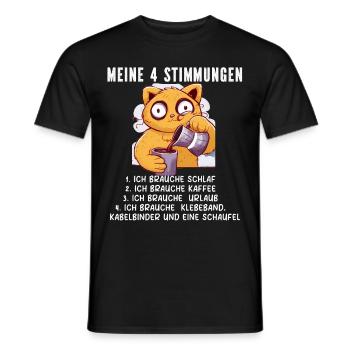 Lazy Tshirt Work Cat Funny Sarcasm Office - Men's T-Shirt - black - Front - AI Model Male 178 light (178cm)