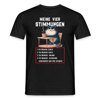 Lazy Tshirt Work Cat Funny Sarcasm Office - Men's T-Shirt - black - Front - AI Model Male 178 light (178cm)
