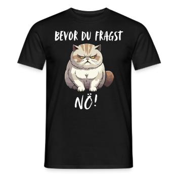 T-shirt chat Drôle Drôle Humour Sarcasme Ironie - T-shirt homme - noir - Devant - AI Model Male 178 light (178cm)