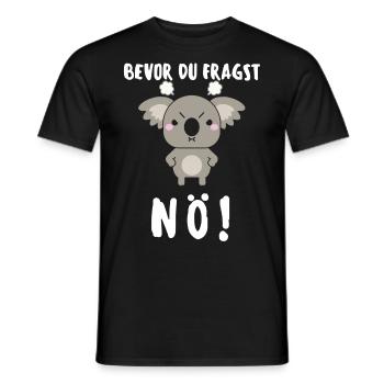Koala Tshirt Funny Funny Humor Sarcasm Irony - Men's T-Shirt - black - Front - AI Model Male 178 light (178cm)