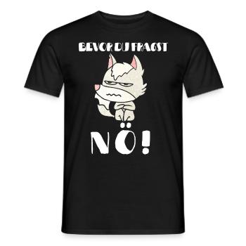 renard Tshirt Drôle Drôle Humour Sarcasme Ironie - T-shirt homme - noir - Devant - AI Model Male 178 light (178cm)