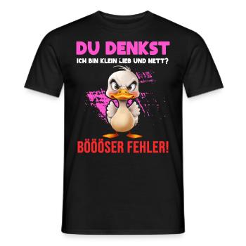Duck Tshirt Kids Women Funny Small Sarcasm - Men's T-Shirt - black - Front - AI Model Male 178 light (178cm)