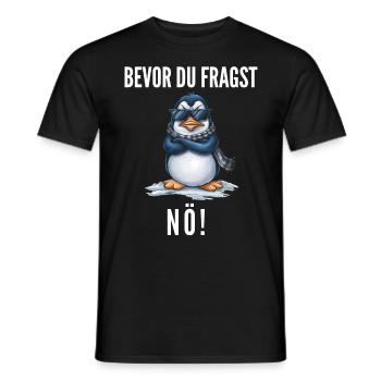 Penguin Tshirt Funny Funny Humor Sarcasm Funny - Men's T-Shirt - black - Front - AI Model Male 178 light (178cm)