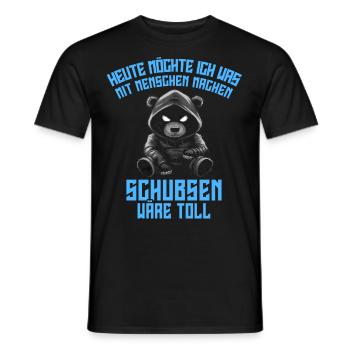 Panda Irony Funny Work Funny Funny Antisocial - Men's T-Shirt - black - Front - AI Model Male 178 light (178cm)