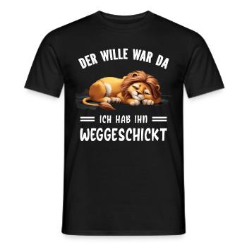 Lion Tshirt Funny Funny Humor Sarcasm Irony - Men's T-Shirt - black - Front - AI Model Male 178 light (178cm)