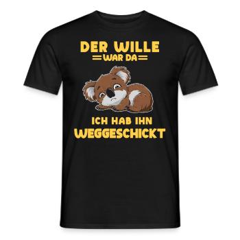 Koala Tshirt Funny Funny Humor Sarcasm Irony - Men's T-Shirt - black - Front - AI Model Male 178 light (178cm)