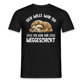 Sloth Tshirt Funny Funny Humor Sarcasm - Men's T-Shirt - black - Front - AI Model Male 178 light (178cm)