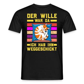Tshirt chat Drôle Drôle Humour Sarcasme Kitty - T-shirt homme - noir - Devant - AI Model Male 178 light (178cm)