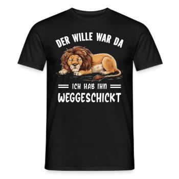 Lion Tshirt Funny Funny Humor Sarcasm Irony - Men's T-Shirt - black - Front - AI Model Male 178 light (178cm)