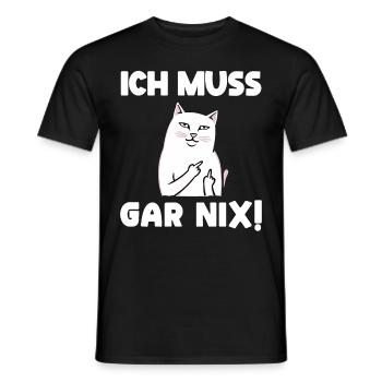 Lazy Tshirt Work Cat Funny Sarcasm Office - Men's T-Shirt - black - Front - AI Model Male 178 light (178cm)