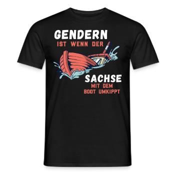 Gendern Tshirt Herren Damen Lustig Witzig Spruch - Männer T-Shirt - Schwarz - Vorne - AI Model Male 178 light (178cm)