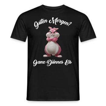 Bunny Tshirt Funny Funny Humor Sarcasm Office - Men's T-Shirt - black - Front - AI Model Male 178 light (178cm)