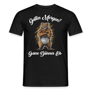 Bear Tshirt Funny Funny Humor Sarcasm Office - Men's T-Shirt - black - Front - AI Model Male 178 light (178cm)