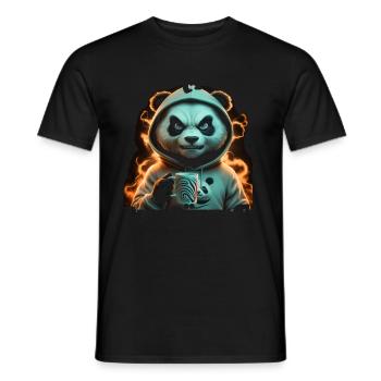 Panda Tshirt Drôle Drôle Humour Sarcasme Bureau - T-shirt homme - noir - Devant - AI Model Male 178 light (178cm)