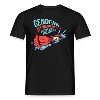 Gendern Tshirt Herren Damen Lustig Witzig Spruch - Männer T-Shirt - Schwarz - Vorne - AI Model Male 178 light (178cm)