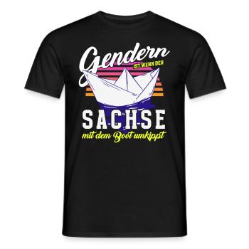 Gendern Tshirt Herren Damen Lustig Witzig Spruch - Männer T-Shirt - Schwarz - Vorne - AI Model Male 178 light (178cm)