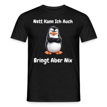 Penguin Tshirt Funny Funny Humor Sarcasm Office - Men's T-Shirt - black - Front - AI Model Male 178 light (178cm)