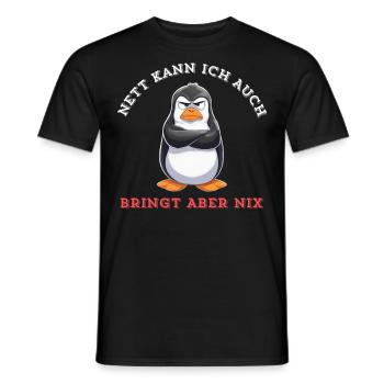 Penguin Tshirt Funny Funny Humor Sarcasm Office - Men's T-Shirt - black - Front - AI Model Male 178 light (178cm)