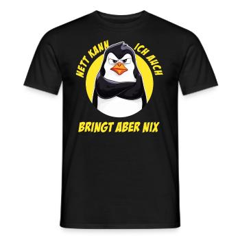 Penguin Tshirt Funny Funny Humor Sarcasm Office - Men's T-Shirt - black - Front - AI Model Male 178 light (178cm)