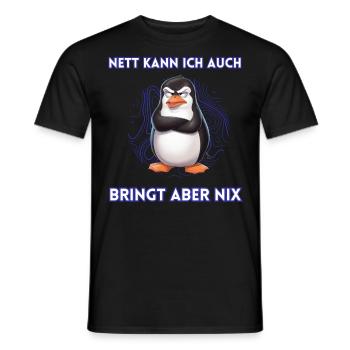 Penguin Tshirt Funny Funny Humor Sarcasm Office - Men's T-Shirt - black - Front - AI Model Male 178 light (178cm)