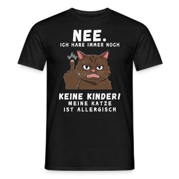 Tshirt chat Drôle Drôle Humour Sarcasme Kitty - T-shirt homme - noir - Devant - AI Model Male 178 light (178cm)