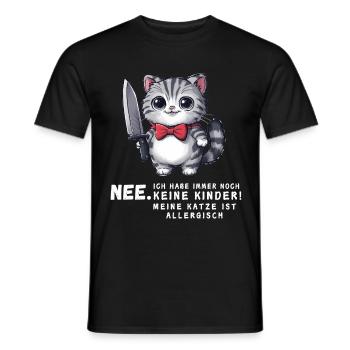 Tshirt chat Drôle Drôle Humour Sarcasme Kitty - T-shirt homme - noir - Devant - AI Model Male 178 light (178cm)