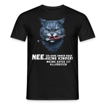 Tshirt chat Drôle Drôle Humour Sarcasme Kitty - T-shirt homme - noir - Devant - AI Model Male 178 light (178cm)