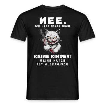 Tshirt chat Drôle Drôle Humour Sarcasme Kitty - T-shirt homme - noir - Devant - AI Model Male 178 light (178cm)