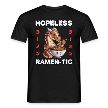 Drache Ramen Nudeln Chibi Asien Nudelsuppe Anime - Männer T-Shirt - Schwarz - Vorne - AI Model Male 178 light (178cm)