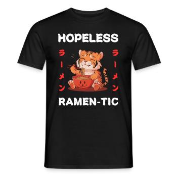 Tiger Ramen Noodles Chibi Asia Noodle Soup Anime - Men's T-Shirt - black - Front - AI Model Male 178 light (178cm)