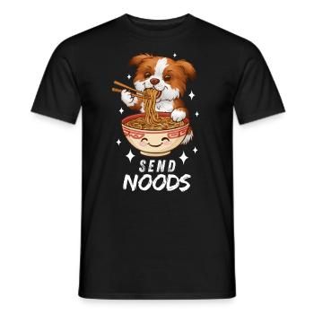 Dog Ramen Noodles Chibi Asia Noodle Soup Anime - Men's T-Shirt - black - Front - AI Model Male 178 light (178cm)