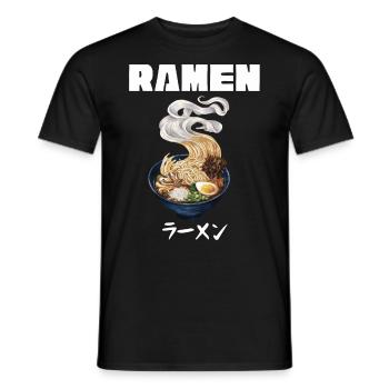 Nouilles Ramen Nouilles Chibi Asia Soupe de nouilles Anime - T-shirt homme - noir - Devant - AI Model Male 178 light (178cm)