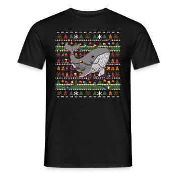 baleine moche Noël Noël Père Noël - T-shirt homme - noir - Devant - AI Model Male 178 light (178cm)
