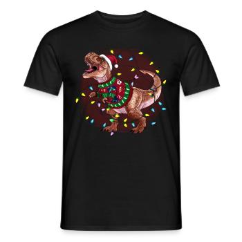 Dinosaure Moche Noël Noël Père Noël - T-shirt homme - noir - Devant - AI Model Male 178 light (178cm)