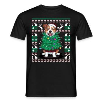 chien moche Noël Noël Père Noël - T-shirt homme - noir - Devant - AI Model Male 178 light (178cm)