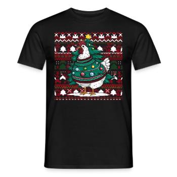 Poulet moche Noël Noël Père Noël - T-shirt homme - noir - Devant - AI Model Male 178 light (178cm)