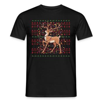 Renne moche Noël Noël Noël Père Noël - T-shirt homme - noir - Devant - AI Model Male 178 light (178cm)