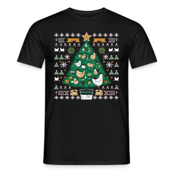 Poulet moche Noël Noël Père Noël - T-shirt homme - noir - Devant - AI Model Male 178 light (178cm)