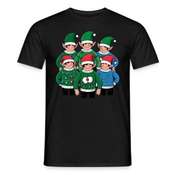 Elfes Noël laid Noël Noël Père Noël - T-shirt homme - noir - Devant - AI Model Male 178 light (178cm)